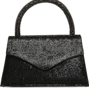 Crystal-Embellished Black Evening Top-Handle Bag STEVE MADDEN